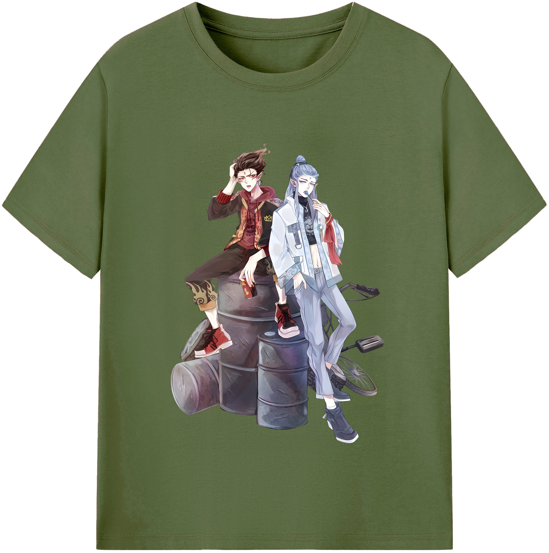 （画像用） Ne Zha 2 ナタ 魔童の大暴れ 綿100％半袖Tシャツ（フロントプリント）